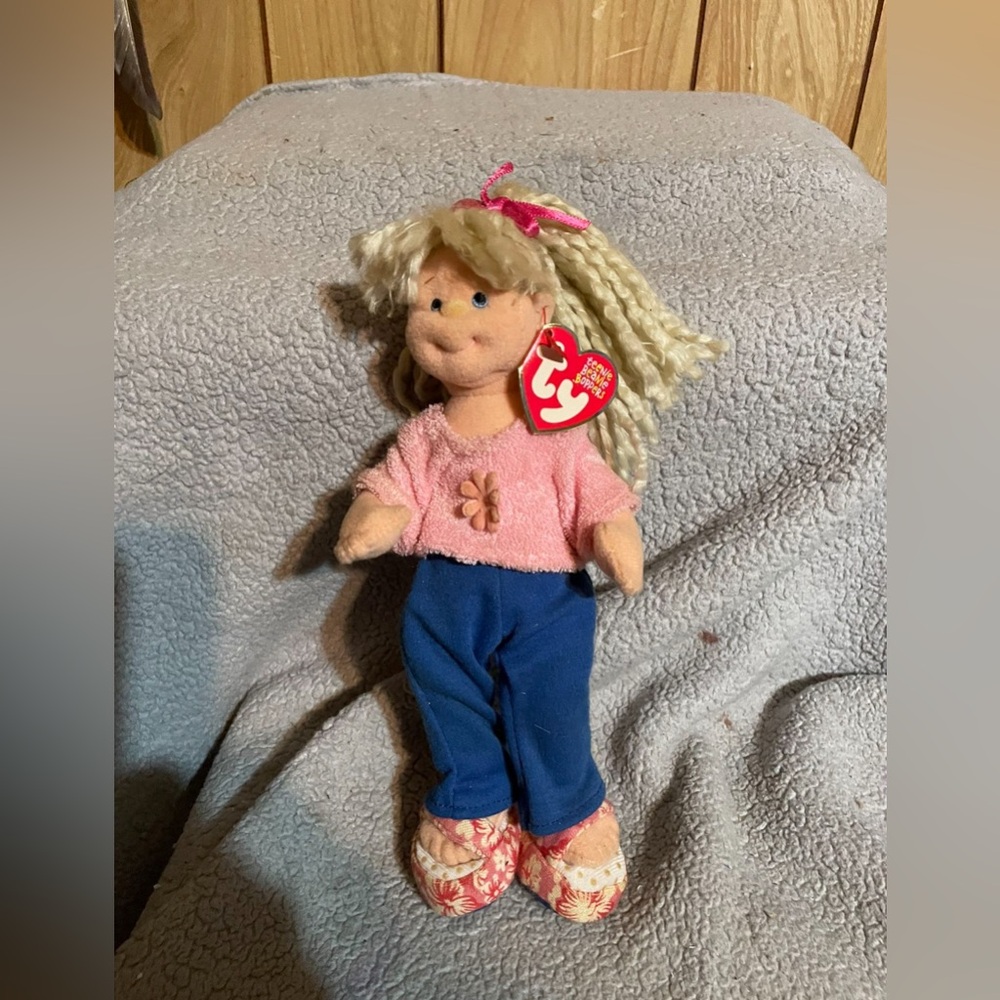 Ty Plush Doll with Pink Top and Blue Pants